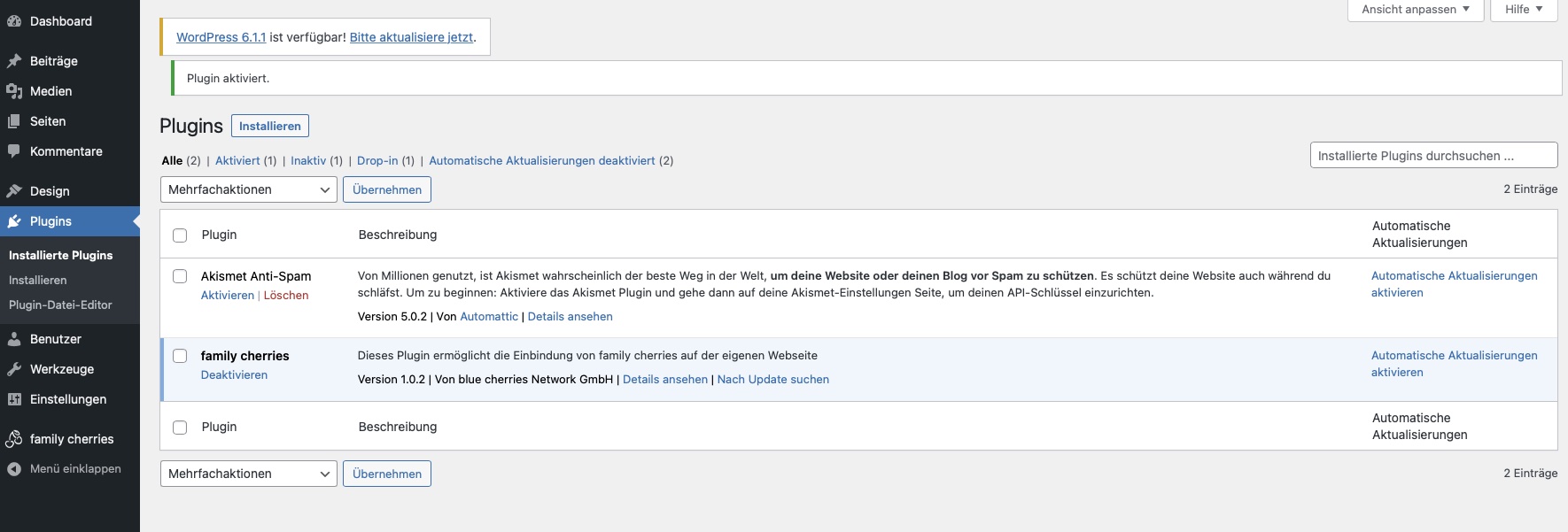 Autoupdate-Aktivierung