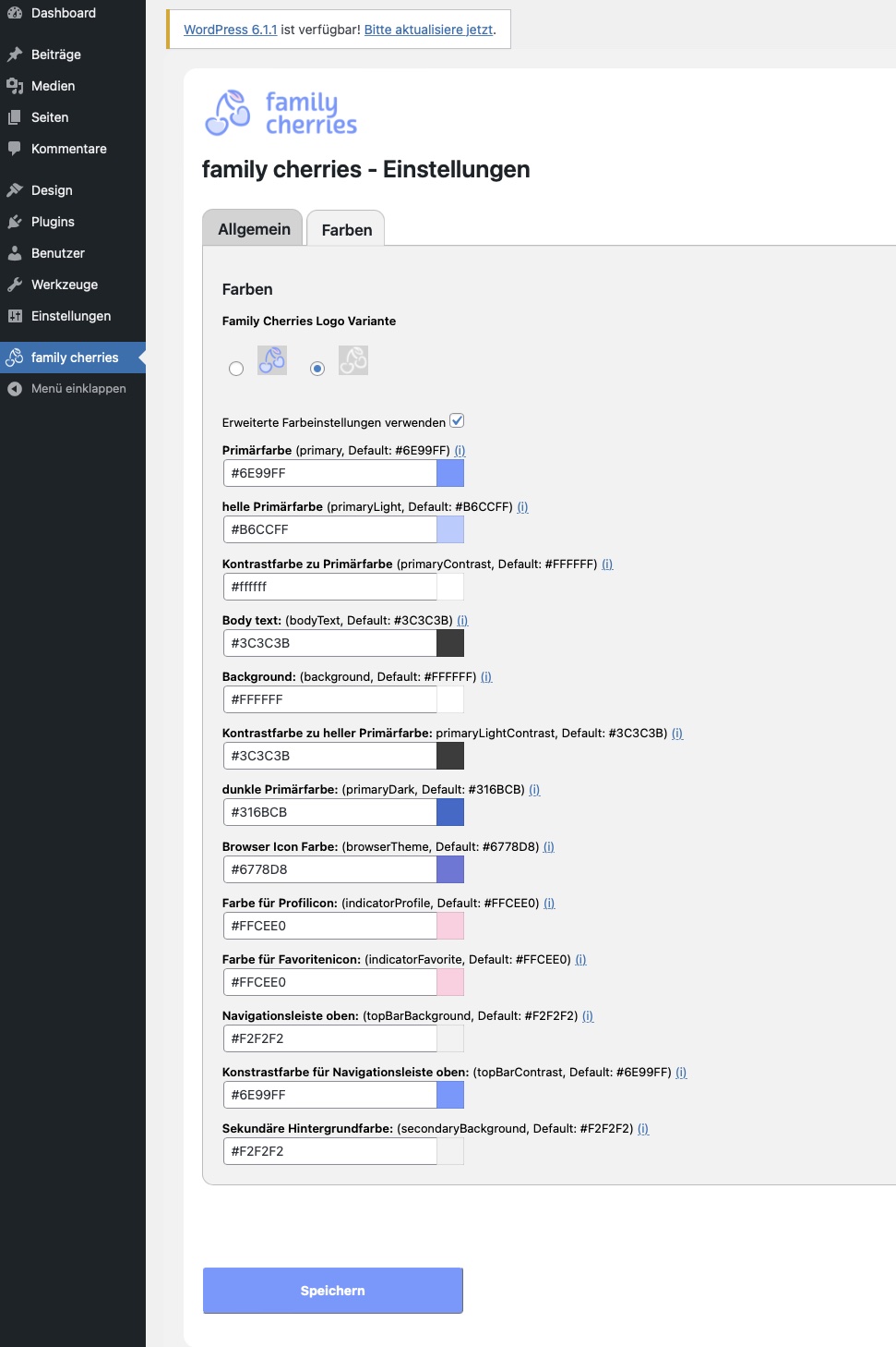 Erweiterte Farbeinstellungen